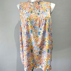 Torrid RAYON TWILL RUFFLE TRIM MOCK NECK TANK‎ NWT size 2